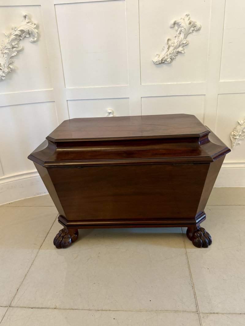 Antique Regency Quality Figured Mahogany Freestanding Wine Cooler